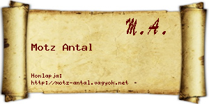 Motz Antal névjegykártya